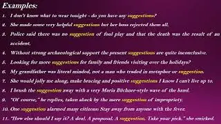Suggestion Meaning with Examples