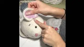 How to sew and attach the knitted mouse’s ears - Polushkabunny