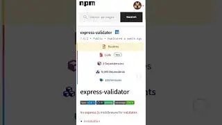 express validator npm package #npm #node #package #json #resolve #javascript #shorts #tutorials