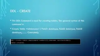 DDL CREATE Command,SQL Basics Tutorial - 3
