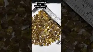 Rare gemstone sphene rough and crystals for sale.