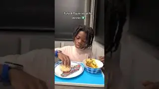 Eating Fufu And Egusi Soup
