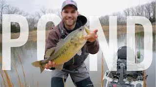 Pond GIANT!! | Winter Pond Fishing