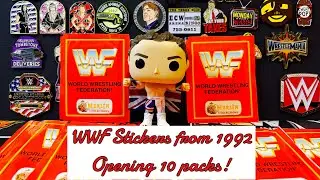 Opening 10 packs of WWF Merlin wrestling stickers from 1992!