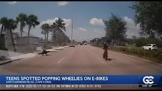 Teens on e-bikes caught popping wheelies on busy Cape Coral road