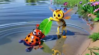 HoneyB to the Rescue! 🐝 Saving a Ladybug from Drowning | @HONEYBADVENTURE