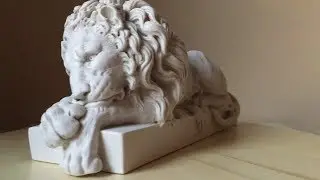 Lion Statues of White Marble