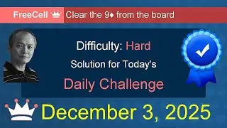 Microsoft Solitaire Collection: FreeCell - Hard - December 3, 2025
