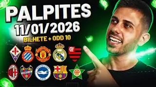 PALPITES DE FUTEBOL DO DIA 11 01 2026  + BILHETE PRONTO E M&Uacute;LTIPLA ODD ALTA