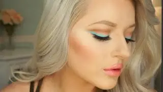 Warm Neutrals With a Pop of Blue Liner Tutorial