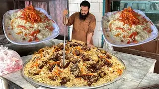 KABULI PULAO RECIPE - ONE TON BIGGEST PILAF RECIPE | HOW TO MAKE KABULI PULAO | PESHAWAR FOOD STREET