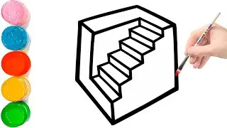 How to Draw Stairs Easy | Drawing 3D Stairs