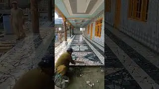 Unique Marble Flooring Idea from Scrap Pieces #shorts #short  #MarbleDesign #ScrapMarble #FloorArt