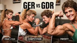 Armwrestling Posing Liegestützen Monika BRD vs Gabi DDR