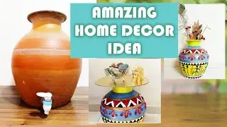 Matka Painting | Amazing Home Decor Idea Using Old Matka | Clay Pot Painting