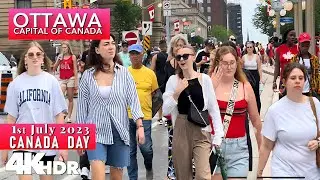 Canada Day Celebration 🇨🇦 Amazing Walk | Ottawa City in [4K] UHD (HDR)