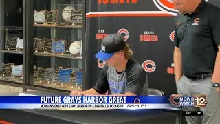 Jimmy Morgan signed with Grays Harbor College on a baseball scholarship