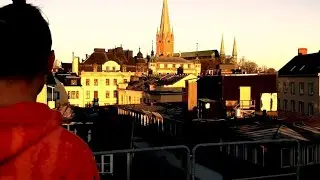 Cinematic rooftop sunrise