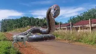 Giant Snake Eat Goat - Snake Green Screen