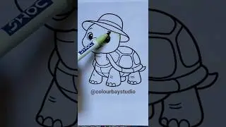 color the turtle 🐢#domsbrushpendrawing #artandcraft #alcoholmarkers #art