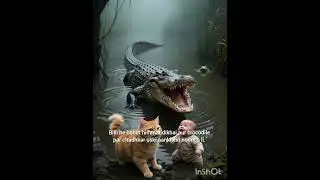 cat & crocodile fight & tears 🤔??#tiger #pets #pet#nature #cat#fitness#animals#love #viral #shorts😎