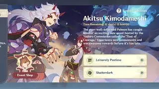Collecting all the rewards from the Akitsu Kimodameshi event (Genshin Impact)