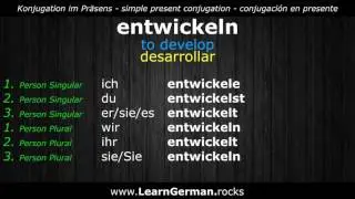 Learn German Verbs ► entwickeln &hArr; to develop &hArr; desarrollar ◄ Aprender Alem&aacute;n | DE &hArr; EN &hArr; ES |