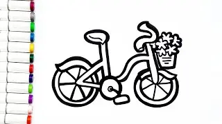 Bicycle Drawing,Painting and Colouring for Kids and Toddlers! | Cute Cycle