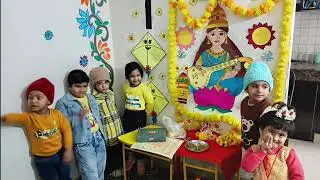 Vasant panchami celebration play school activities. Saraswati puja
