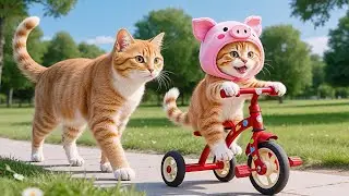 Mama Cat Trims Fur on the Farm and Makes Tiger Hat For Kittens At Home🐾🎩🐯
