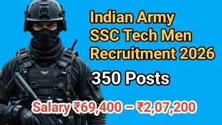 Indian Army SSC Tech Men Recruitment 2026 🔥 350 Posts | Full Details & Apply Online
