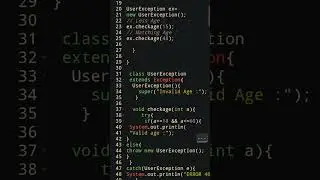 User Exception Creating In Java Programming| User defined Exception Java | 