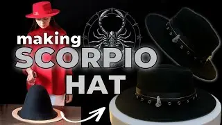 Сделала шляпу для Скорпиона с горным хрусталем и луной