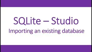 DSCI 325 : Importing an Existing Database into SQLite Studio