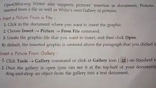 Open office Writer-2 class5