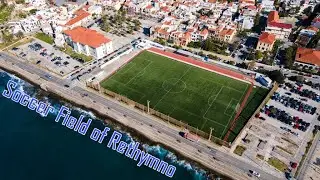 Football (soccer) field of Rethymno / Crete.Drone.4k