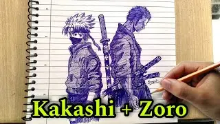 How to draw Zoro from One Piece Ballpen Sketch | Roronoa Zoro Drawing Timelapse