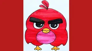how to draw angry bird cartoon-step by step l#cartoon @kidscreativecanvas-123