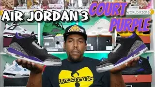 Ранний взгляд🚨🚨Air Jordan 3 Court Purple 🔥🔥🔥