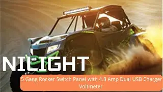 Nilight 5 Gang Rocker Switch Panel + Dual USB (4.8A) + Voltmeter | Waterproof 12V/24V Install & Test