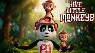 Trap Remix of Five Little Monkeys | Pj Panda | Best Hip Hop for Kids
