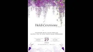 Purple elegant wedding invitation video