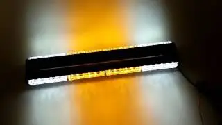 144W 48LED DOUBLE SIDE WORK BEACON WARNING STROBE FLASHING LIGHT BAR AMBER&WHITE NIGHT VEDIO