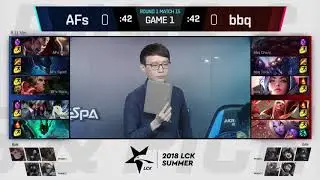 BBQ vs. AFs - Игра 1 Неделя 2 | LCK Summer 2018 Split