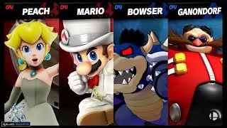 Wedding Peach & Mario vs Dark Bowser & Dr. Eggman