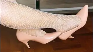 High Heels White Stocking Dominatrix Striptease 🤍🤍