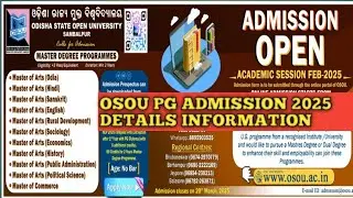 Osou pg admission 2025 last date, eligibility, fee details information by Anil sir 