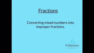 Maths - Converting mixed numbers to improper fractions with Mr. Pearce