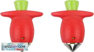 Strawberry Huller Fruit Slicer Set Red Green quick Remove Strawberry berry Stem Tool Review