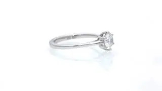 18KT White Gold 6 Claw Solitaire Diamond Ring